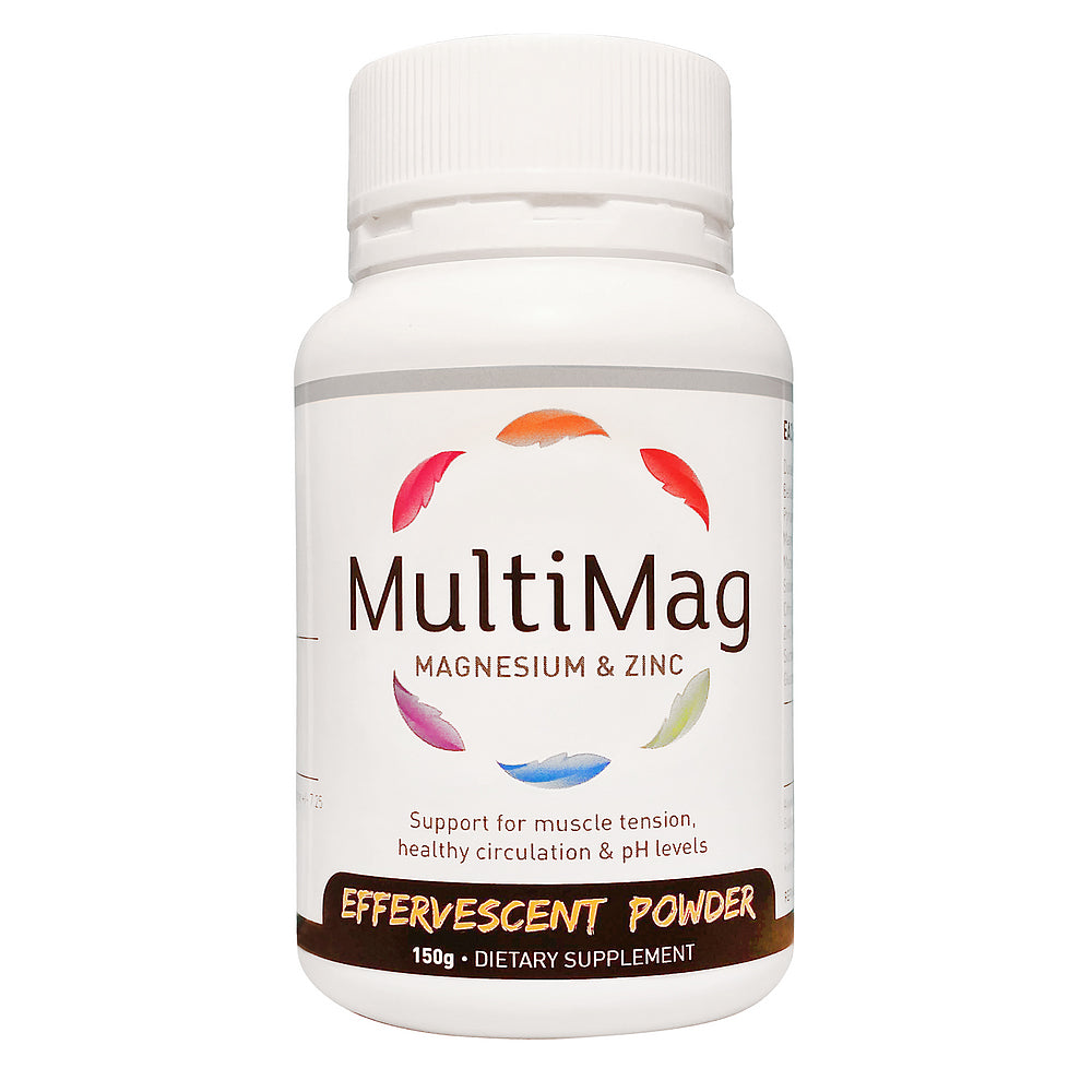 MULTIMAG Effervesent Powder Vit B6, Magnesium Vit C & Zinc 300g Natural Energy Drink