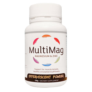 MULTIMAG Effervesent Powder Vit B6, Magnesium Vit C & Zinc 300g Natural Energy Drink