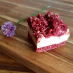 Raw raspberry cream slice